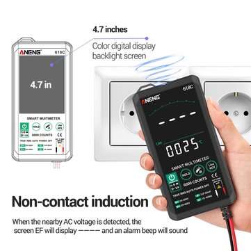 ANENG 618C Digital Multimeter Smart Touch DC Analog Bar True RMS Auto Tester Professional Capacitor