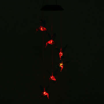 Solar Hummingbird Wind Chime Light Waterproof Color Changing Solar Powered LED