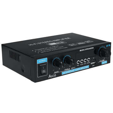 AK35 110V-240V bluetooth 5.0 Stereo Power Amplifier USB Wireless Music Speakers
