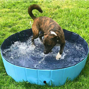 80x20cm Folding Paddling Pool PVC Pet Bathtub Dogs Cats Puppy Shower Swimming Pool House