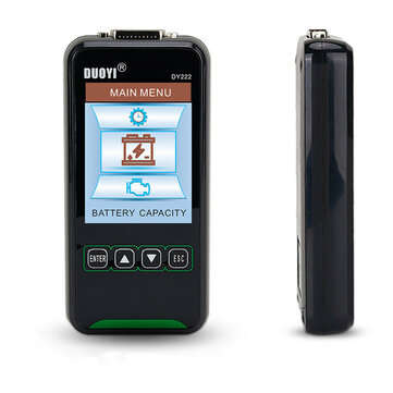 DUOYI DY222 12/24V Car Battery Tester Analyzer Vehicle 100-2000CCA LCD Color Screen Display Multifun