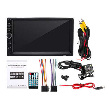 7018B 7 Inch Double Din Car MP5 Player IPS Full View Touch Screen Stereo FM Radio bluetooth with Bac