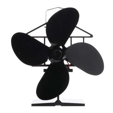 4 Blades Heat Powered Wood Stove Fan Eco Friendly Wood Log Burner Fireplace Fan