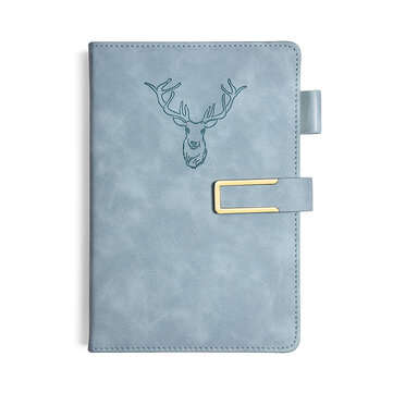 A5 PU Leather Notebook 360 Pages Traveler Journal Lined Paper... (TYPE: WITHBUCKLE | COLOR: SKYBLUE)