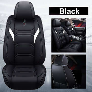 1PC PU Leather Car Seat Cover Four Seasons Universal Auto Front Seat Cushion (COLOR: BLACK)