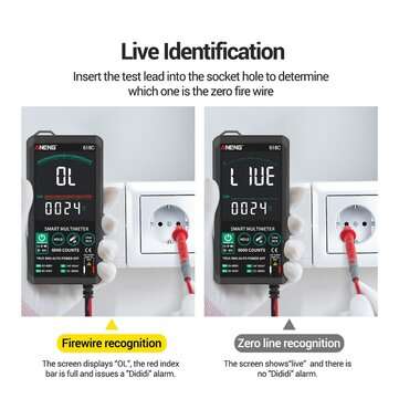 ANENG 618C Digital Multimeter Smart Touch DC Analog Bar True RMS Auto Tester Professional Capacitor