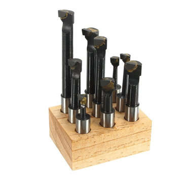 Machifit 9pcs F1 1/2 Inch Shank Boring Bar Carbide Tipped Boring Bar Lathe Tools