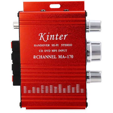 Kinter MA-170 Mini 12V 20W Hi-Fi Stereo Amplifier Booster DVD MP3 Speaker