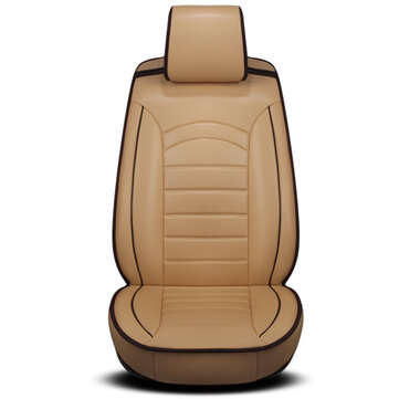 Universal PU Leather Auto Car Seat Covers Front Rear Cushion Full Pad Protector (COLOR: BEIGE)