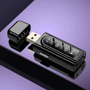 bluetooth 5.0 Audio Wireless Receiver Transmitter Adapter Black MP3 Player AUX FM Dual Output TF USB