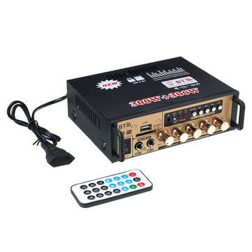 BT-198A 300W+300W Power Car Amplifier HIFI Digital Audio bluetooth AMP FM Radio For Car/Home/Theate