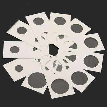 50X Stamp Coin Cardboard Holders Non Adhesive Storage Paper Bag Case All Sizes (DIAMETER: 25MM)