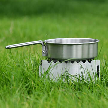 Campleader Stainless Steel Camping Stove Outdoor Picnic BBQ Solid Liquid Alcohol Cooking Stove with