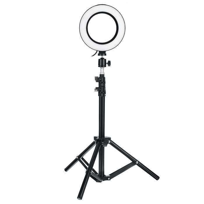 16cm 3200K-5500K Dimmable LED Fill Light Photography Ring Light with Phone Clip