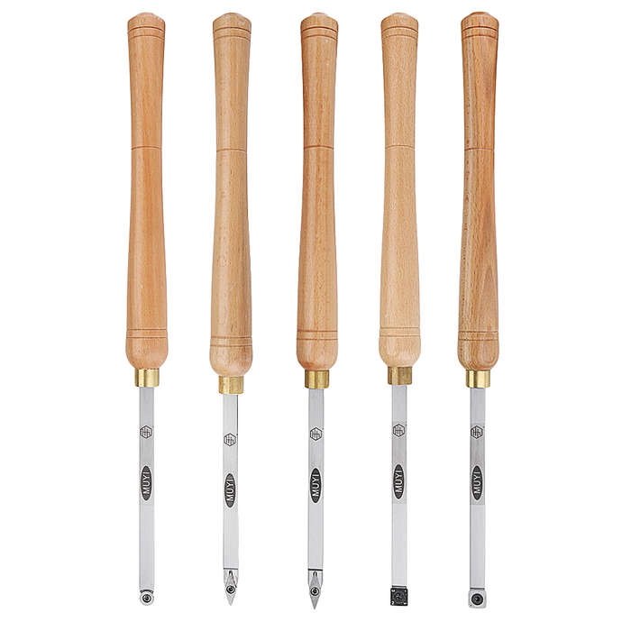 Lathe Wood Turning Tool Carbide Insert Cutter Tools Square Shank with Wood Handle Woodwork (Model D)
