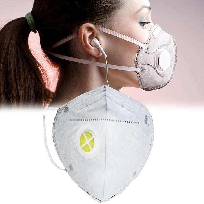 10Pcs Folding Valved Safety Anti-Dust Activated Carbon Charcoal Particulate Respirator Face Mask