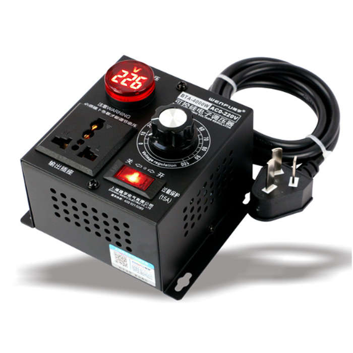 AC 220V 4000W Variable Voltage Regulator Step Down Voltage Converter Transformer Motor Speed Fan Con