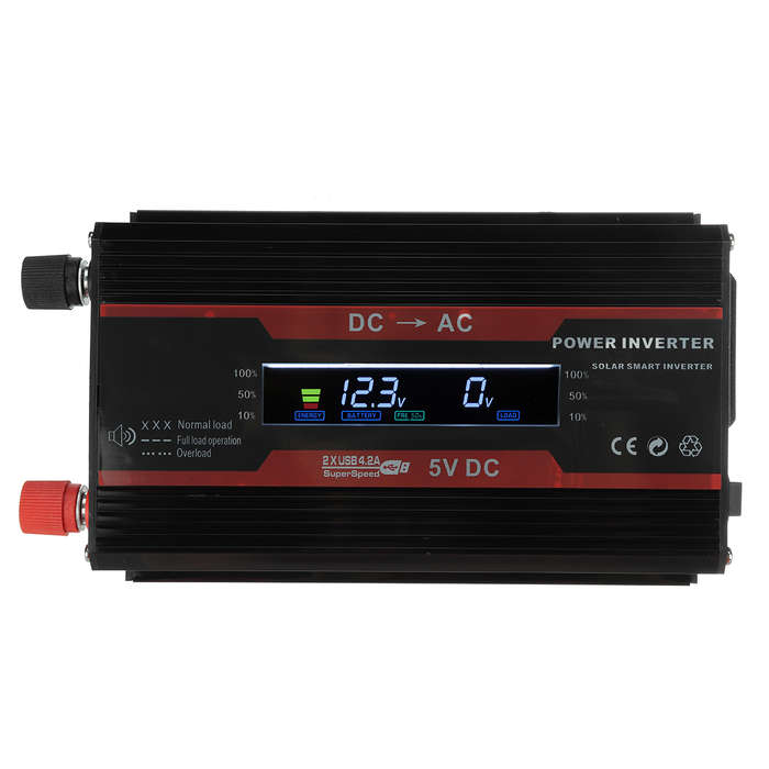 4000W Peak Power Inverter Intelligent Color Screen Dual USB Port Inverter 300W