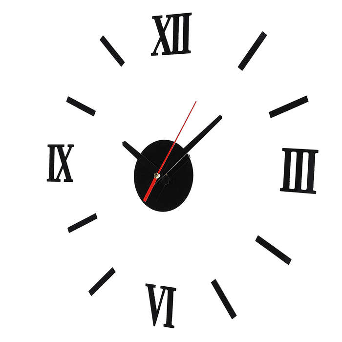 Wall Clock Watch Large Modern Simple DIY Sticker Decal 3D Roman Numeral Hom