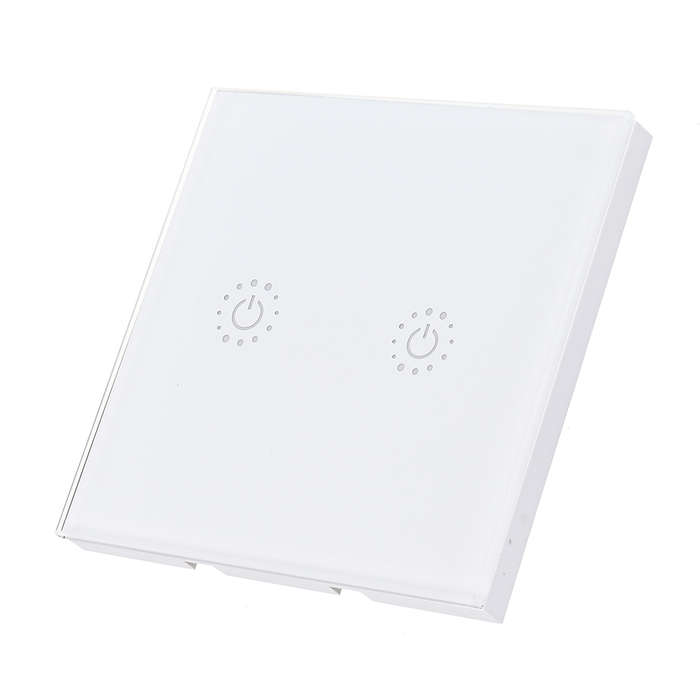 New Tuya Smart Life EU 2 Gang Smart WIFI Light Switch Interruptor Touch Wall Power Switch App