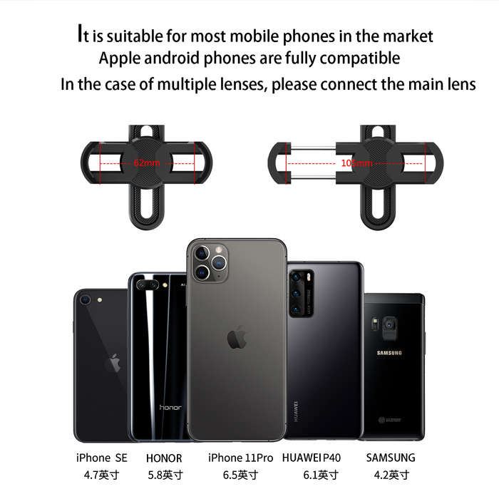 Cell Phone Adapter with Spring Clamp Mount Monocular Microscope Accessories Adapt Telescope Mobile P