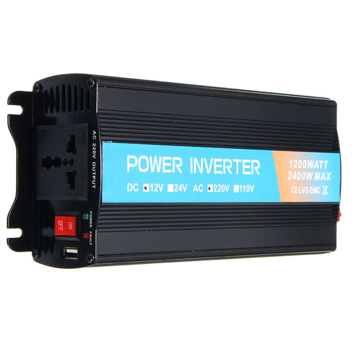 2400W Peak DC 12V to AC 220V Solar Power Inverter USB Modified Sine Wave Converter