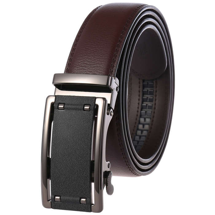 New Men's Two-layer faux leather Belt Business Belt Automatic Buckle Belt Explosion Models