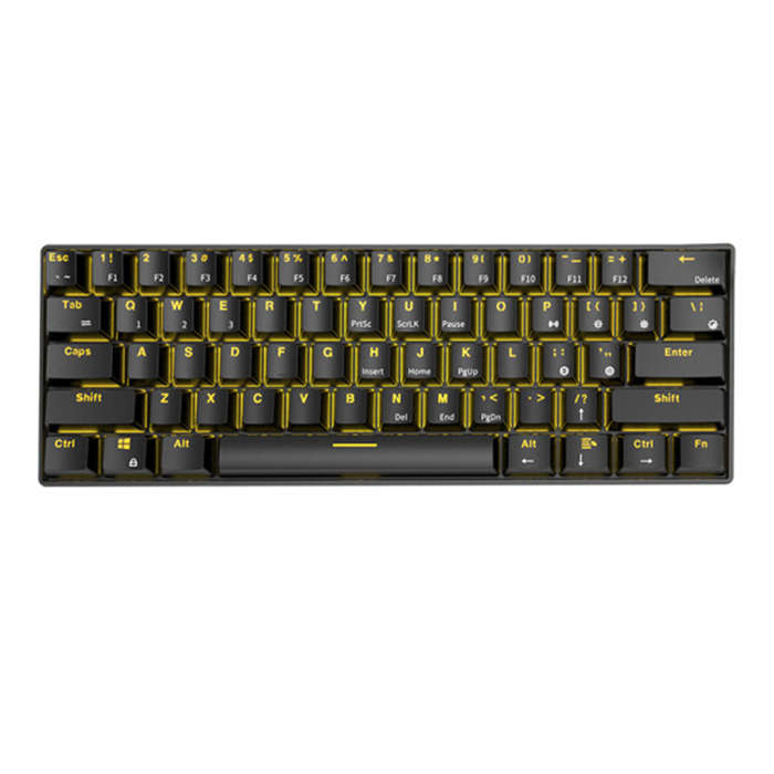 Royal Kludge RK61 bluetooth Wired Dual Mode 60% Golden / Ice Blue Backlit Mechanical Gaming Keyboard