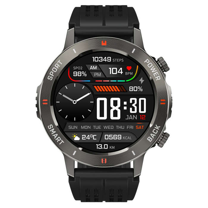 Silver - SENBONO S81PRO 1.39-inch HD Screen Built-in Flashlight bluetooth Call Heart Rate Blood Pres