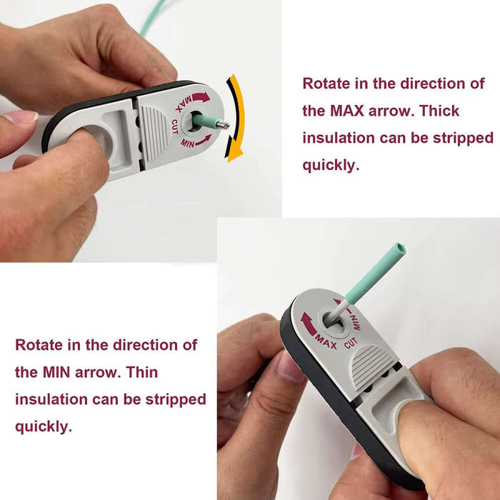 White - Universal Adjustable Network Cable Stripper Tool Cat5e Cat6 Cat6a Cat7 Cat8 Coaxial Wire Str