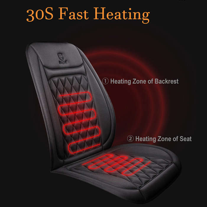 Coffee - 12-24V Universal Single Car Seat Heated Cushion Electric Heating Pad Winter Seat Warmer Cov