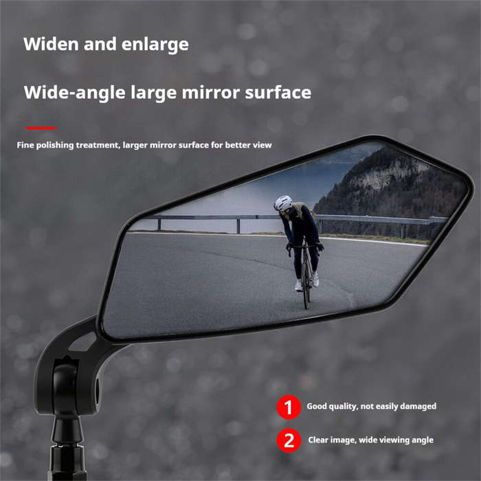 Black - BENGGUO 1 Pair Bicycle Rearview Mirror 360 Rotation Anti-glare HD Wide Range Bike Handlebar