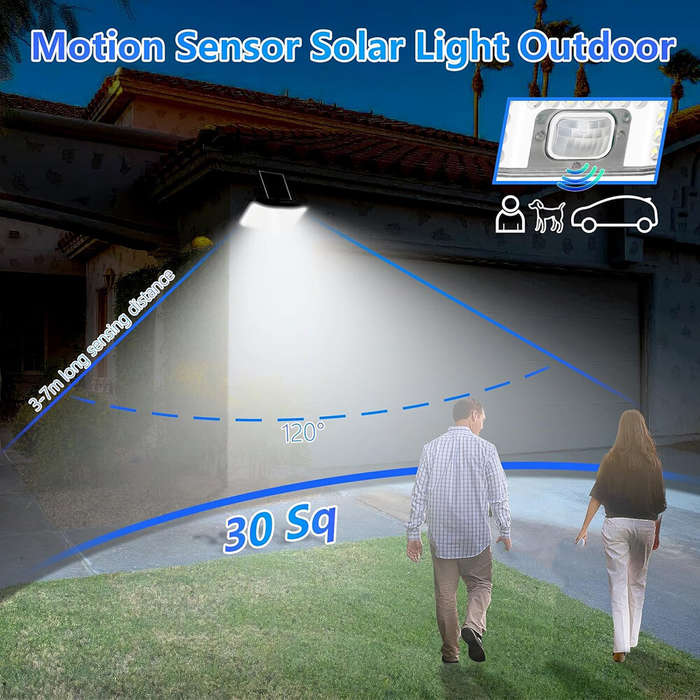 146LED - 146LED Solar Flood Light with Motion Sensor Split Design 3 Modes Outdoor Security Lighting
