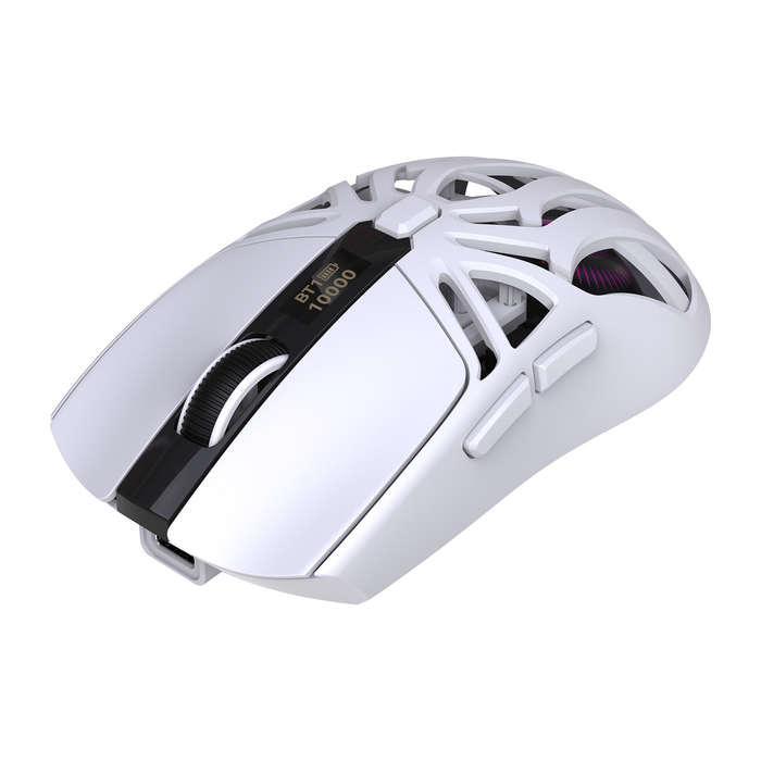 Black - Tripe-Mode Wireless Gaming Mouse with Digital Screen 1200-10000DPI RGB 1KHz polling Rate Typ