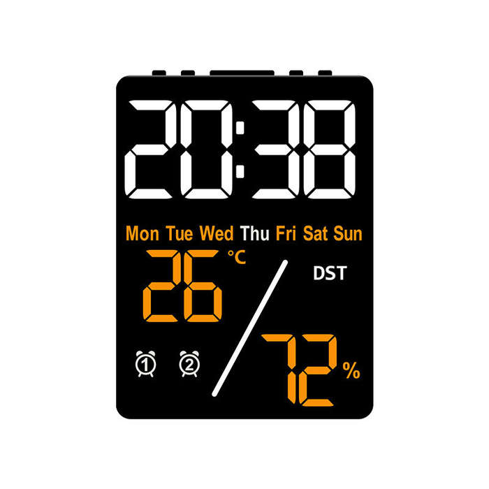 Blue - Multifunctional Electronic Clock With Simple Setting Of Temperature And Humidity USB Digital