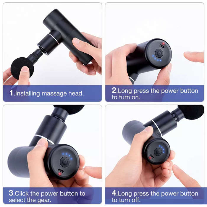 4-Speed Adjustable Mini Fascia Gun Mini Massager Fascia Gun Shock 2800r/Min Muscle Massage Grab Impa