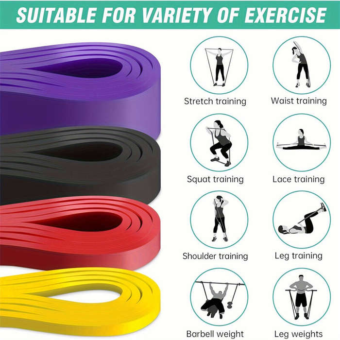 A - KALOAD 5pc Pull Up Resistance Bands 5-125lbs Assist Exercise Workout Band Set for Fitness Streng