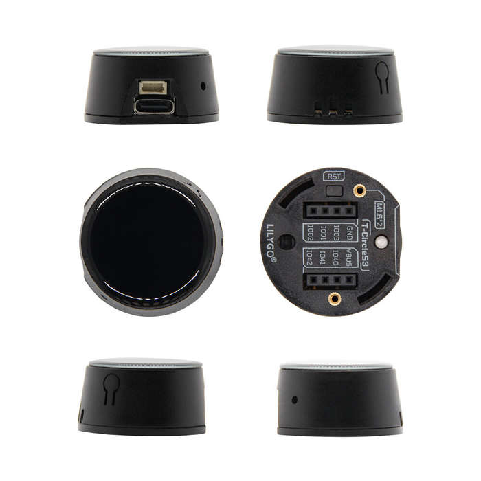 Black - LILYGO T-Circle-S3 Development Board ESP32-S3 0.75 Inch TFT Wi-Fi Bluetooth 5.0 Speaker Micr