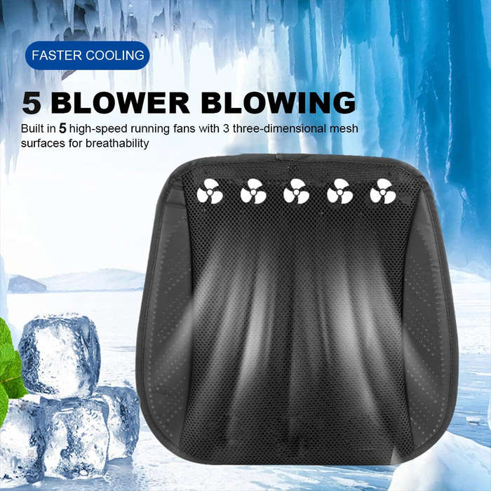 Blue - Car Seat Ice Silk Cooling Pad Car Seat Cushion Summer Cooling Ventilation Seat Pad with USB F