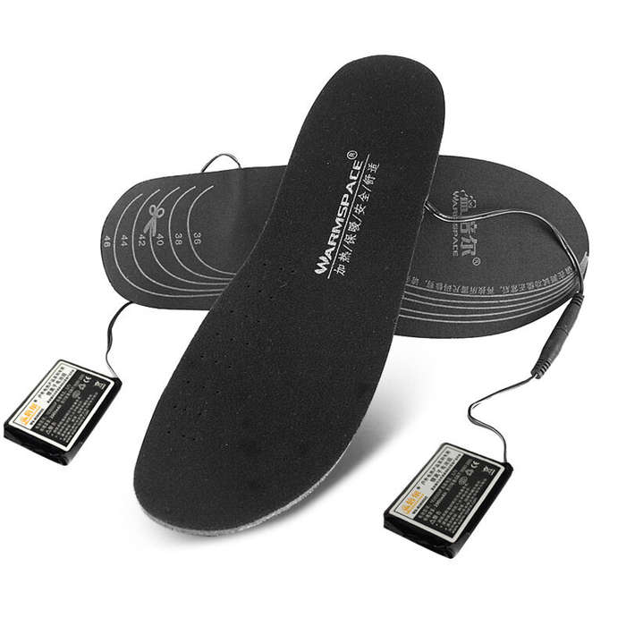 Black - TENGOO Batteries Heated Shoe Insoles Feet Warm Sock Pad Mat Electrically Heating Insoles Was