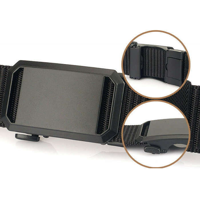 Black - ZANLURE 125cm Metal Buckle Tactical Belt Nylon Wistand Inserting Buckle Military Fan for Men