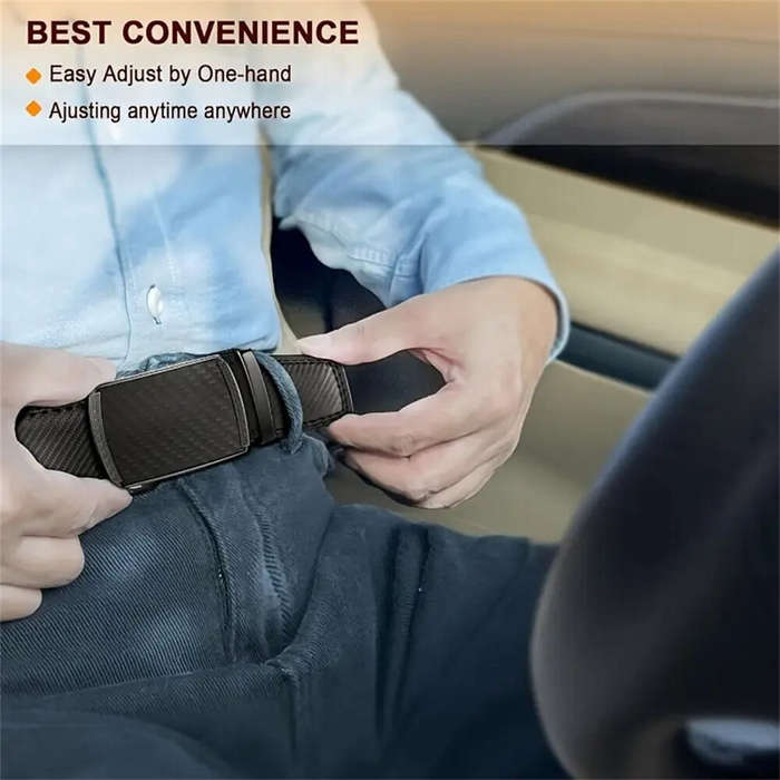120cm - 110-130cm Men's Automatic Buckle Leather Belt Easy to Wear for Casual Business Style High Qu