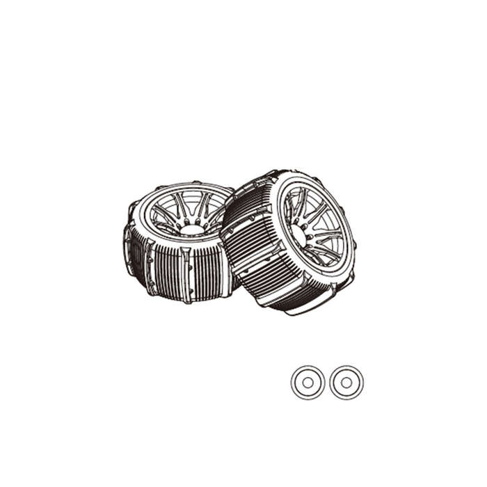 14300E2 Wheel Tire 1pair - MJX 14209 14210 RC Car Tires Pair Spart Parts 14300D1 14300D2 14300E1 143