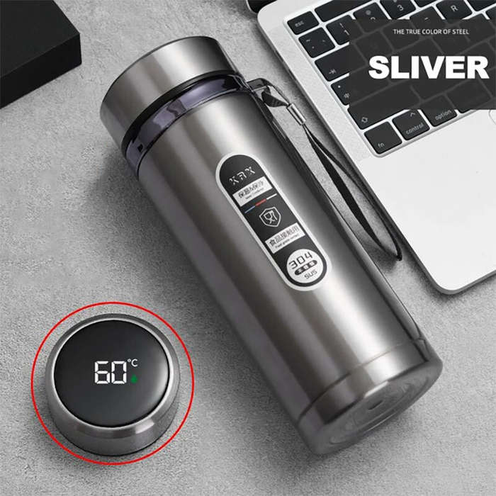 #02 - 1000ML Smart LED Temperature Display Thermos Bottle Stainless Steel Portable Insulated Cup SUS