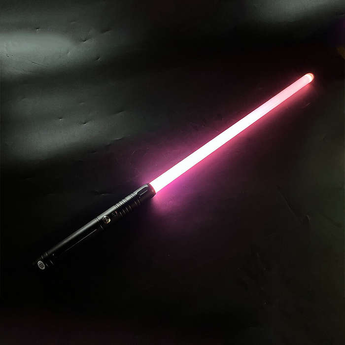 Black*2pcs - 2-in-1 Metal Laser Sword with Hit Sound and Seven Color Lights Rechargeable Perfect for