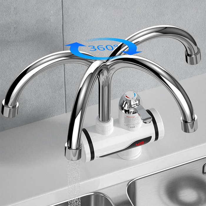 EU Plug - Smart Digital Instant Electric Water Heater Faucet Temperature Adjustable Tankless Water H