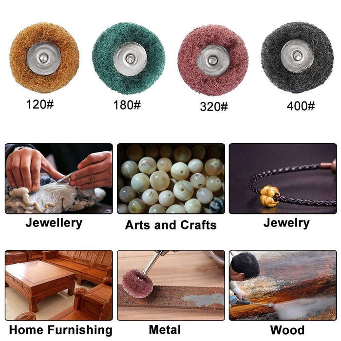 40pcs - 40 Pack Abrasive Buffing Polishing Wheel Set 1 Inch Fine Medium Coarse Grit Rotary Tool Acce
