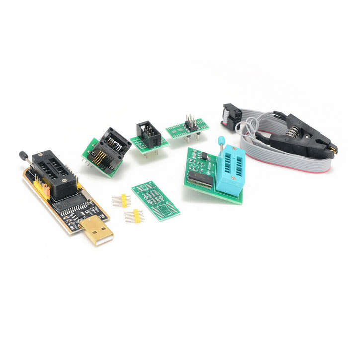 DIY Kit - CH341A 24 25 Series EEPROM Flash BIOS USB Programmer 2-3 Megabits/Min Erase Speed Includes
