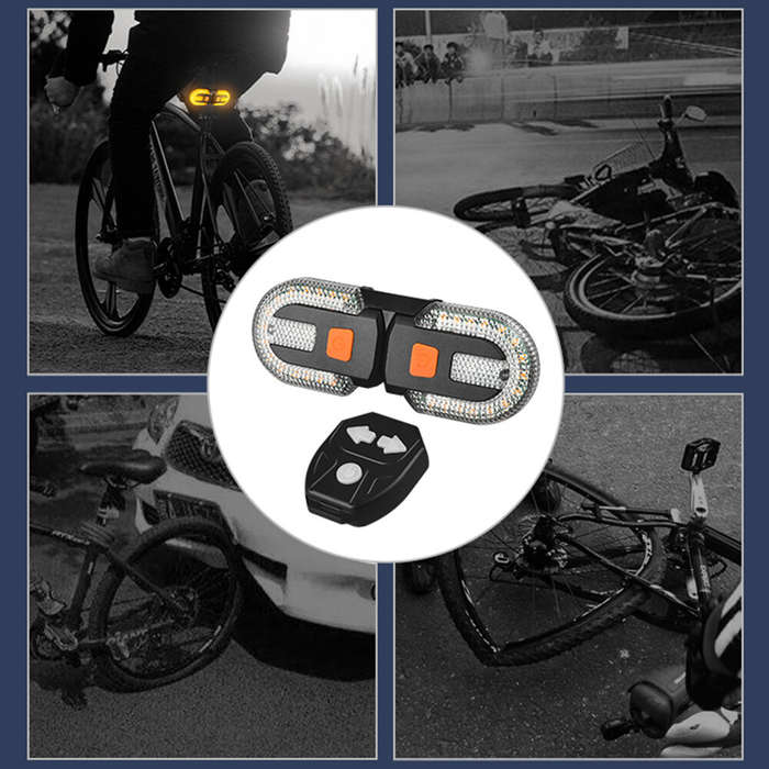 Bicycle Turn Signal Light Wireless Remote Control Bike Taillight USB Rechargeable Bicycle Front Rear