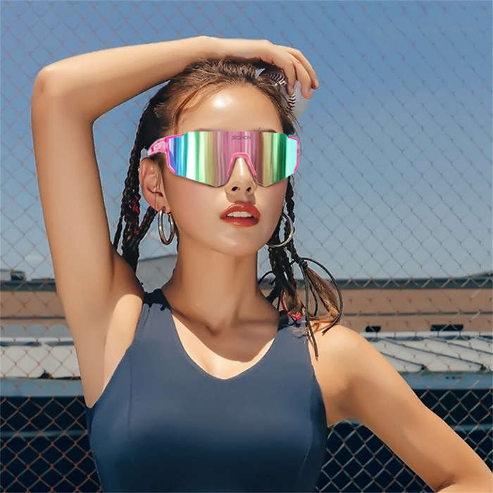 Green - SCVCN UV400 HD Polarized Cycling Sunglasses Women Men Outdoor Sports Bike Glasses Windproof